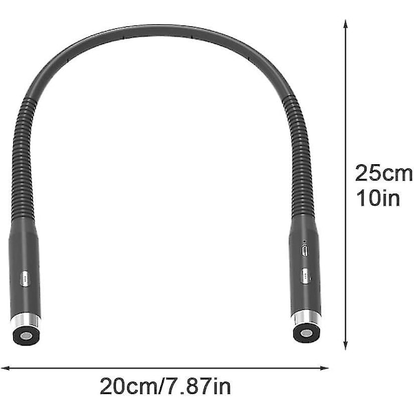 Led Halsläslampa, Handsfree Boklampor För Läsning På Natten, Usb Laddningsbar(svart) Hy