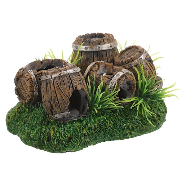 Fisketankdekorasjon fiskerekehus fiskeavlhule akvarieornament（11.50X8.50X6.00CM，som vist）