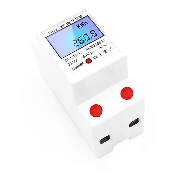 MSBD Enfasig Multifunktionell Elmätare med LCD-bakgrundsbelysning 5-80A