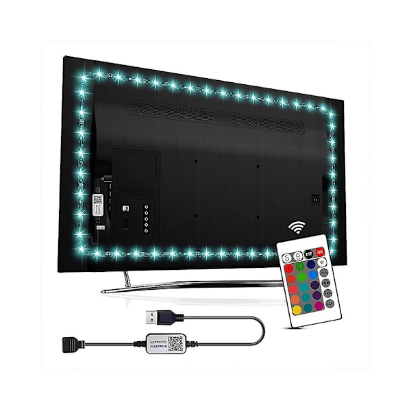 Retro LED-list - TV-belysning 5vusb Bluetooth RGB-ljus med dekorativ vägg-TV-bakgrundsbelysning med 2m