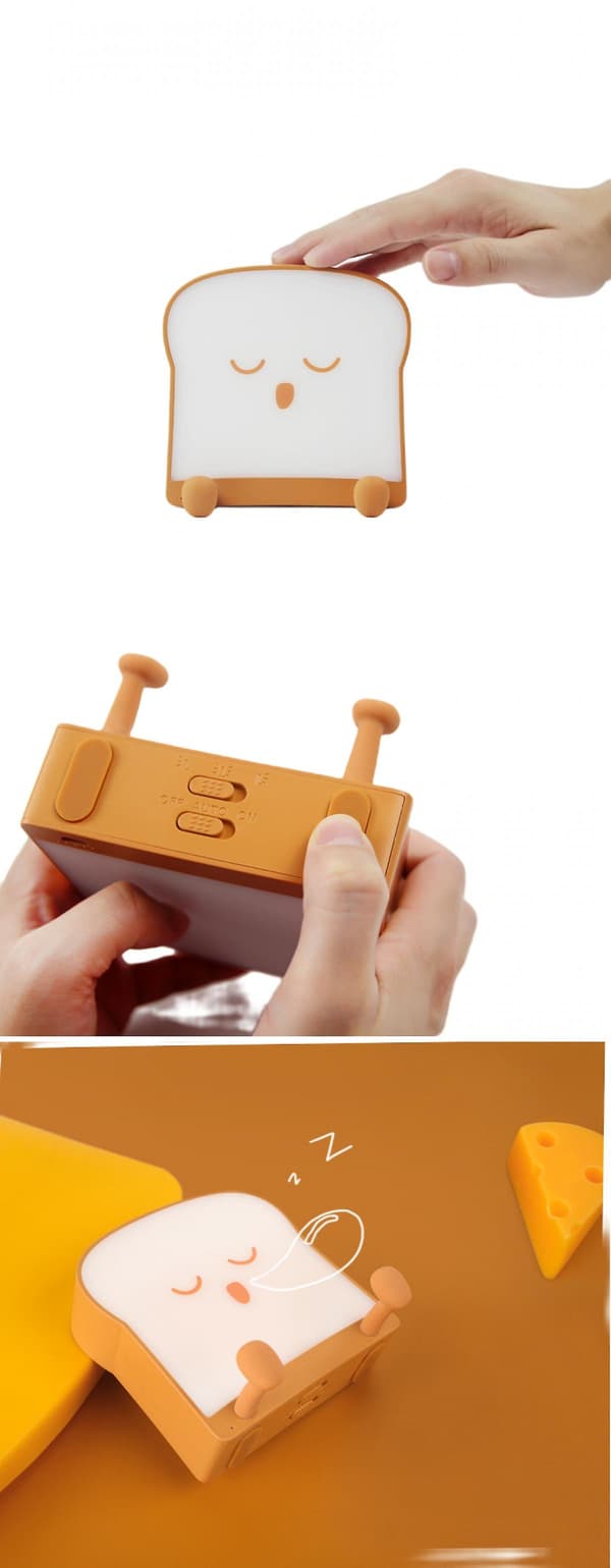 LED natlys, toast natlys, genopladeligt natlys