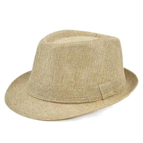 Topphatt enfärgad jazzhatt herr brittisk hatt damer all-match casual solskydd fyra årstider cowboyhatt gentlemanhatt