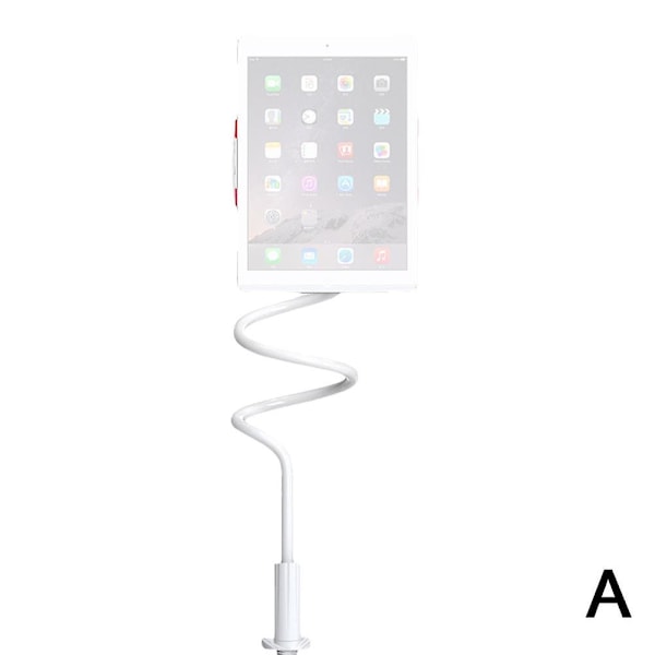 Universal Lazy Mobiltelefon Gooseneck Stativholder Fleksibel Seng Bordbordsklemme（Hvit）