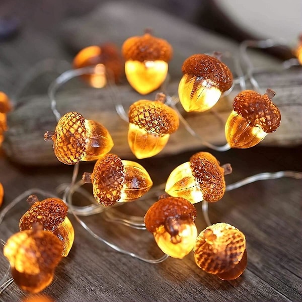 Thanksgiving Decorations Fall Lights Acorn String Lights Fo