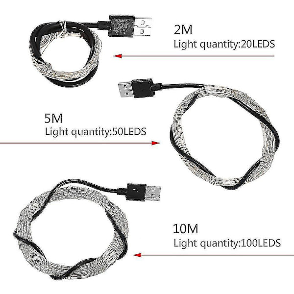 Superljus 10m 100led Silvertråd Jul Bröllop Sträng Fe Lampa
