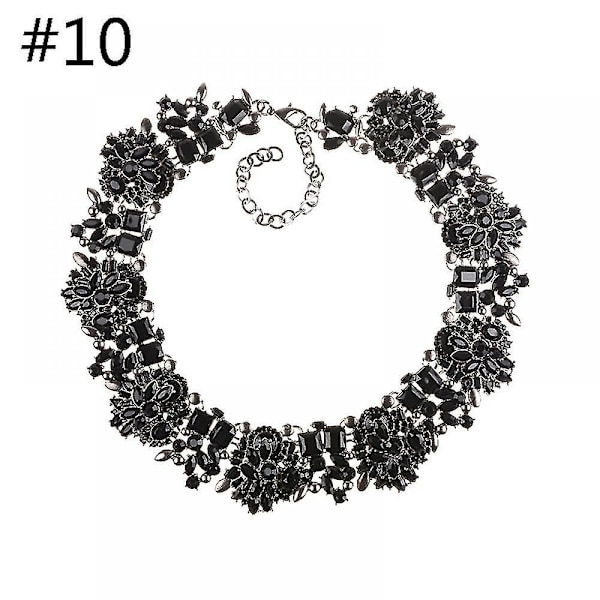 Veeki Crystal Rhinestone Statement Halskæde, Vintage Chunky Kæde Choker Krave Bib Statement Halskæde Mode Smykker Smykker Halskæder Til Kvinderblac