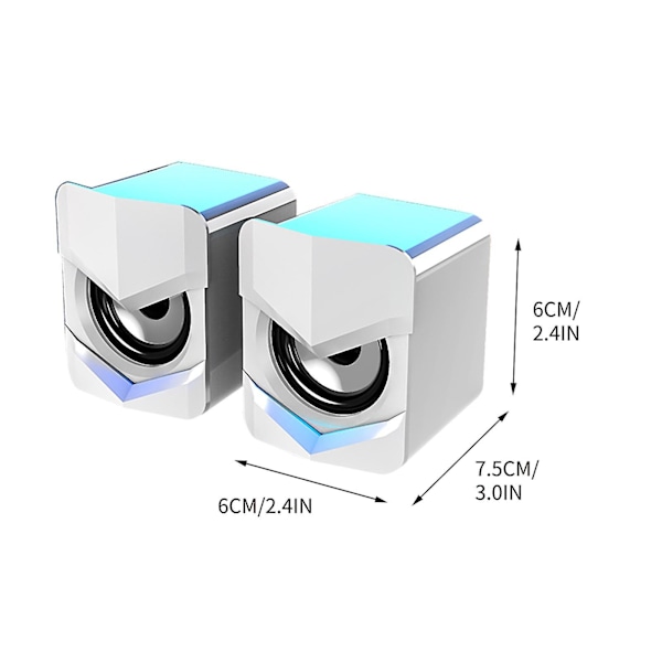 Kannettava tietokone, pieni kaiutin, pöytätietokone, USB-multimedia, pieni kaiutin, toimistotuletin, ylipainoinen subwoofer (valkoinen)