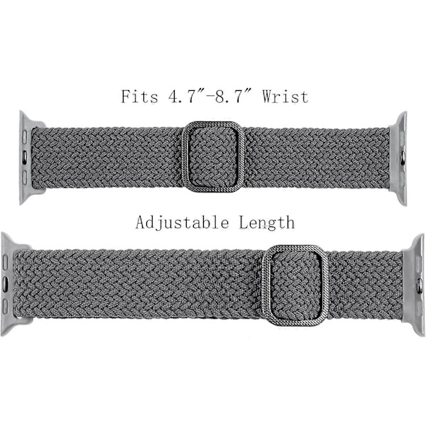 Stretchiga Nylonband Kompatibla med Apple Watch 38mm 40mm 41mm 42mm 44mm 45mm, Justerbara Elastiska Sportband för Kvinnor och Män Handledsband för iWatch Serie