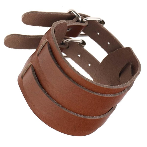 Läderarmband för män manschettarmband med spänne handledsrem finns i svart/brun