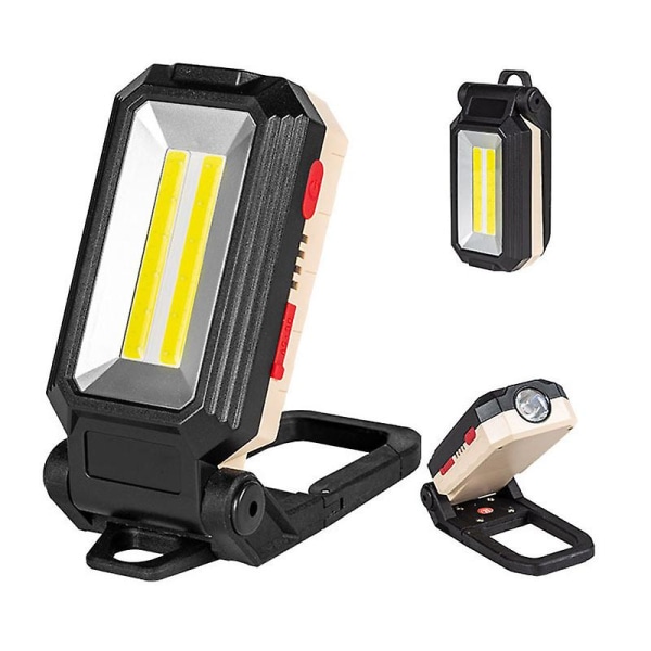 Cob Work Light, -life 10w Led Spotlight Uppladdningsbar Bärbar Inspektionsljus Magnetisk ficklampa med USB för bilreparation, fiske, camping, vandring