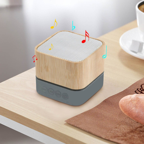 Liten bärbar trådlös Bluetooth-högtalare, handhållen fickstorlek med HD-ljud och bas för smarta enheter (bambu)