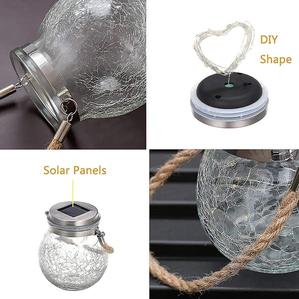 Utomhus solcellslykta, 30 LED solcellslampor, sprickad glas trädgårdsbelysning