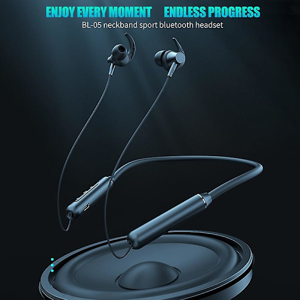 Bluetooth 5.4-hörlurar, nackband, trådlöst headset för sport, vattentäta Blueototh-hörlurar, brusreducerande, stereo, in-ear-hörlurar med mikrofon