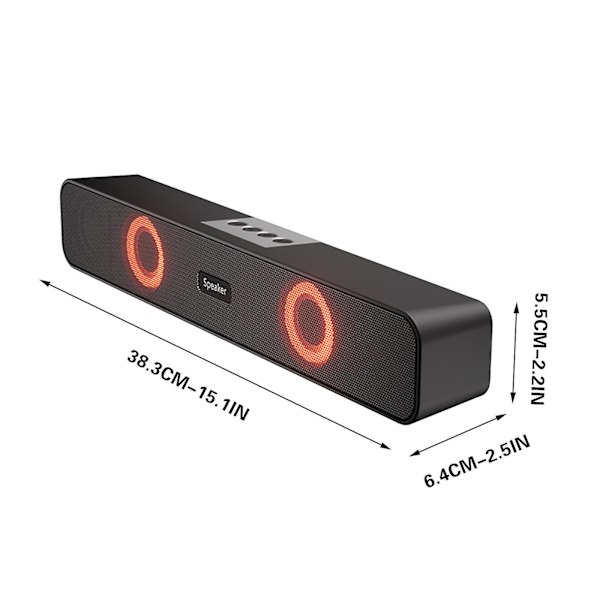 Pieni Bluetooth-kaiutin Värikäs Bluetooth-kaiutin valoilla, High Volume Stereo Tietokone, Multimediallinen Bluetooth-ääni