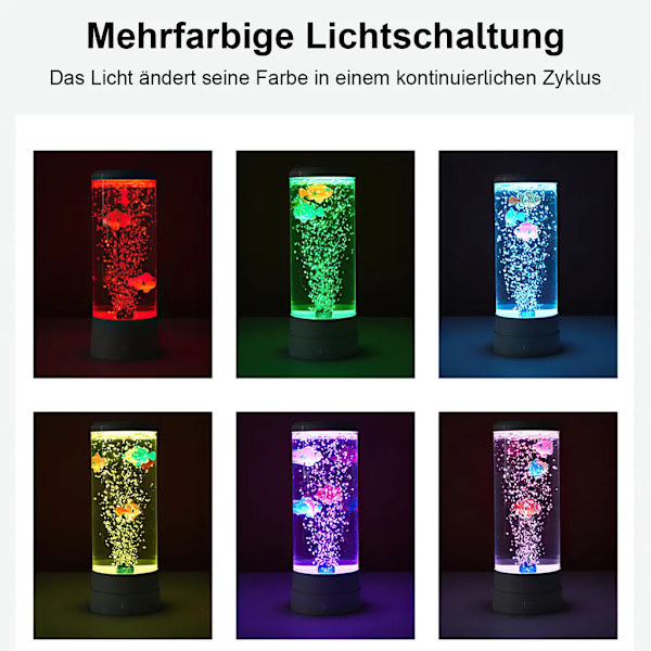 LED dekorationslys LED dekorationslys, lavalampe med 7 farveskift til hjemmet, oplev \"undervands\"-verdenen, hvid