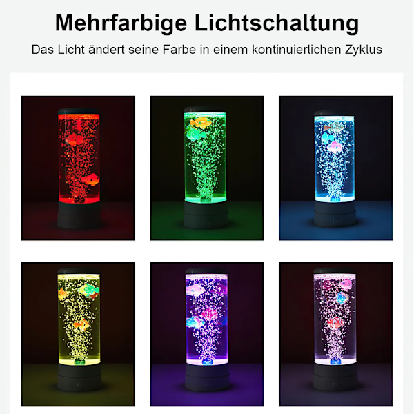 LED dekorativt lys LED dekorativt lys, lavalampe med 7 fargeendringer for hjemmet, LED bordlampe, svart