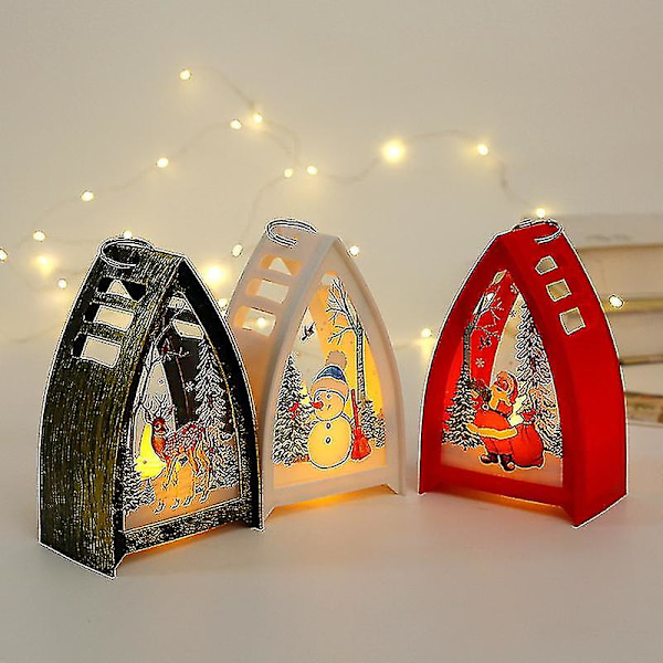 Julelys, bærbare vindlamper, lysestaker, små nattlys, dekorative ornamenter (juleelg)