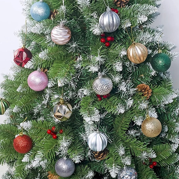 Julekule, 9 julekuler, julekule, julepynt, hengende ballpynt dekorasjon, rød
