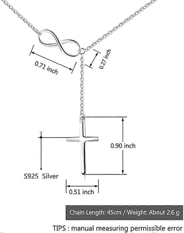 925 Sterling Silver Kors Stil Hänge Religiöst Halsband
