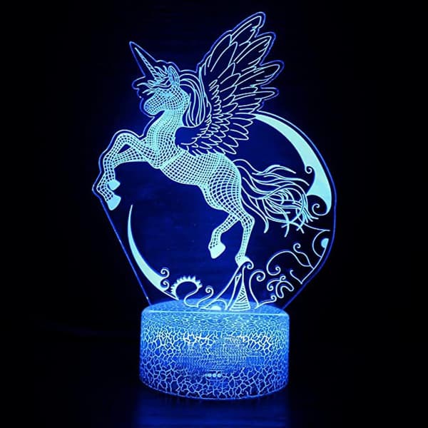 3D Natlys LED Illusion Skrivebordslampe 16 Farver