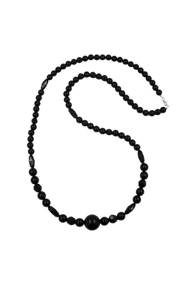 Halsband Jet-svart Pärla 22mm 100cm - Gl02399