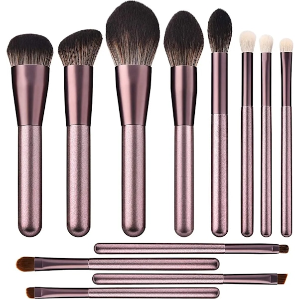Premium Syntetisk Sminkborstset, Professionella Borstar för Foundation, Puder, Concealer, Ögonskugga, Champagne Guld