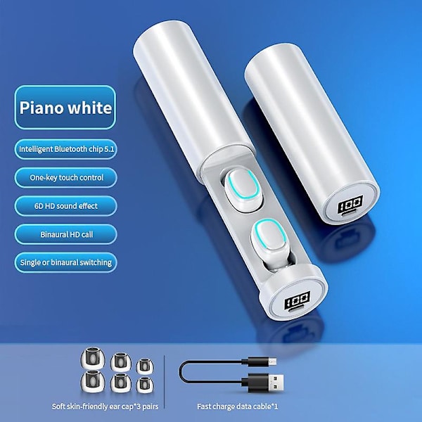 [bluetooth5.0 melunpoisto] Tws langattomat Bluetooth-kuulokkeet 9d Stereo Bluetooth-nappikuulokkeet vedenpitävät urheilukuulokkeet kosketusohjauskuulokkeet Le:llä