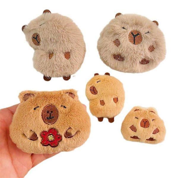Kreativ mjuk plyschdjur Capybara brosch leksak tecknad söt brosch（A4）