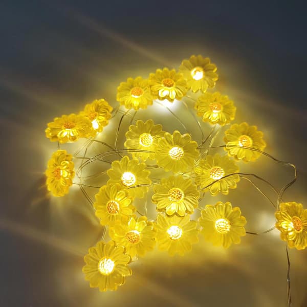 Solsikkeformet lysguirlande 3M 30leds USB lysnet