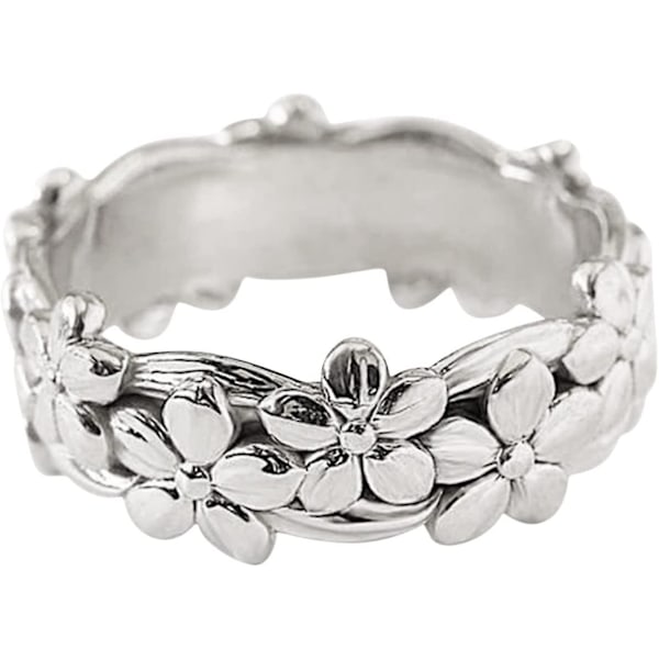 Staplingsbara vigselringar för kvinnor, blomformade ringar, dammode, trendig helblommig ring, damsmycken, diamantringar för statement-ring
