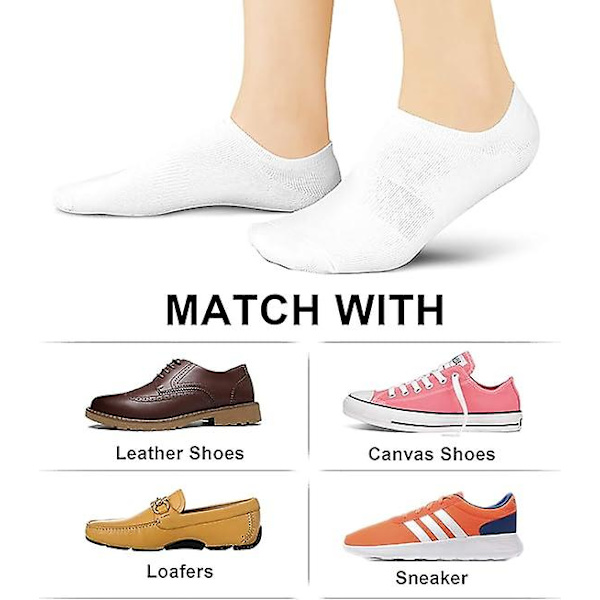 No Show Socks Women Low Socks Non Slip Flat Boat Line 8 Pairs-M/US Shoe Size5-8_white