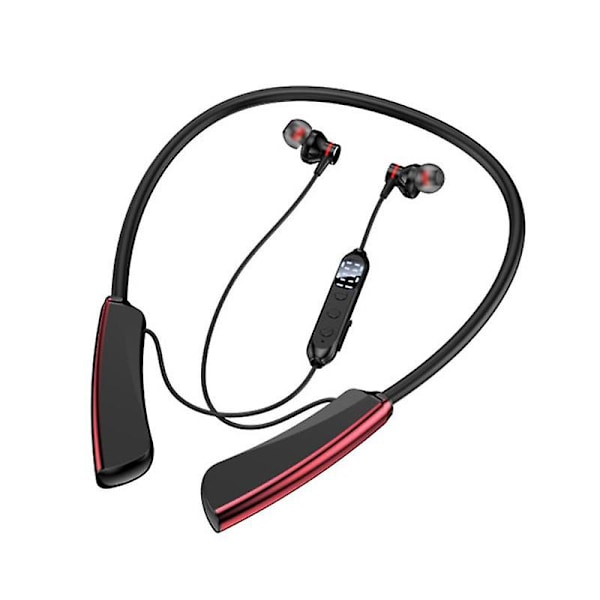 Trådløse Bluetooth 5.2-øretelefoner med lang standby-tid, HiFi-stereolyd, nakkebånd, sportsøretelefoner, håndfrie hodetelefoner med støyreduksjon