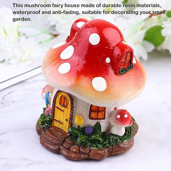 Harpiks Svampehus, Fehus, Mini Harpiks Svampe Diy Plante Statue, Vandtæt Udendørs