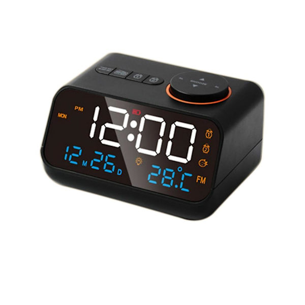 Väckarklocka med radio LED digital klocka dubbla USB-laddning sovande timer 12/24hr snooze väckarklocka