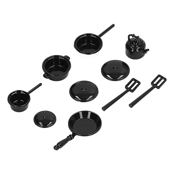 Nukkekodin miniatyyrikattilat ja -pannut 1/12 Nukkekodin keittiöastiat kansilla Haarukat Vesi pullo Nukkekodin tarvikkeet