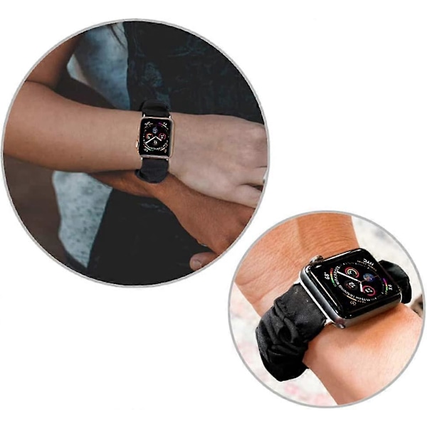 Kompatibel Apple Watch Series 7 41mm Scrunchie-band, Mjukt Tryckt Elastiskt Scrunchie-band för Apple Watch Series 7/SE/6/5/4/3/2/1 38mm 40mm 41mm