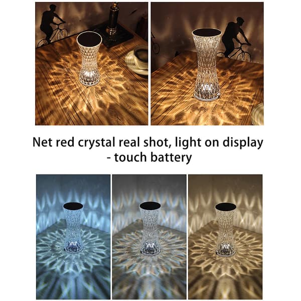 Krystall liten midjebordslampe