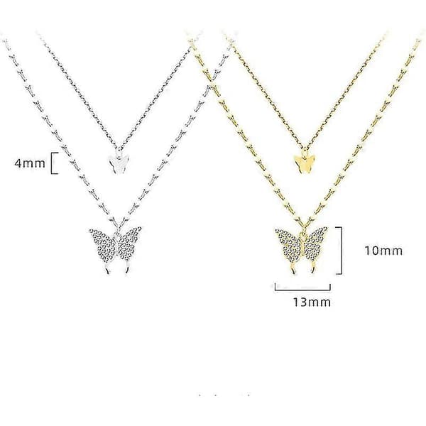 925 Silverhalsband, Glänsande tofs halsband (Guld)