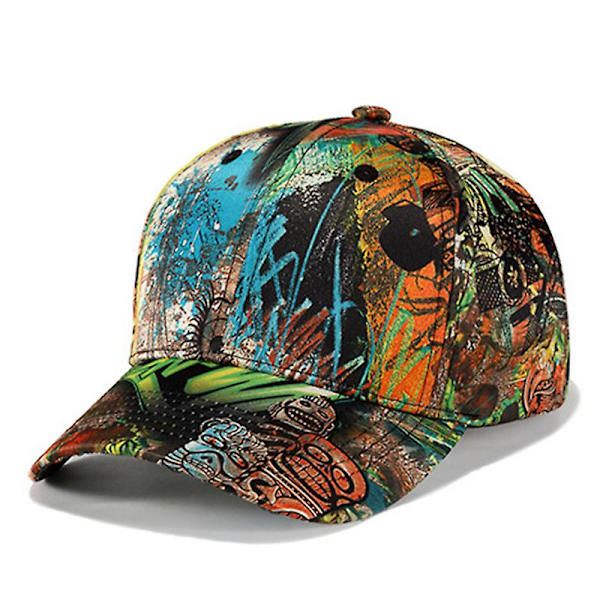 Abstrakti Graffiti Baseball-lippis Säädettävä Nopeasti Kuivuva Polyester Hengittävä Aurinkolippalakki (K375)
