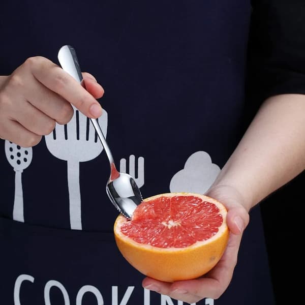 Grapefruktssked rostfritt stål 4 st grapefruktssked med piggar, dessertsked, diskmaskinsäker, polerat rostfritt stål