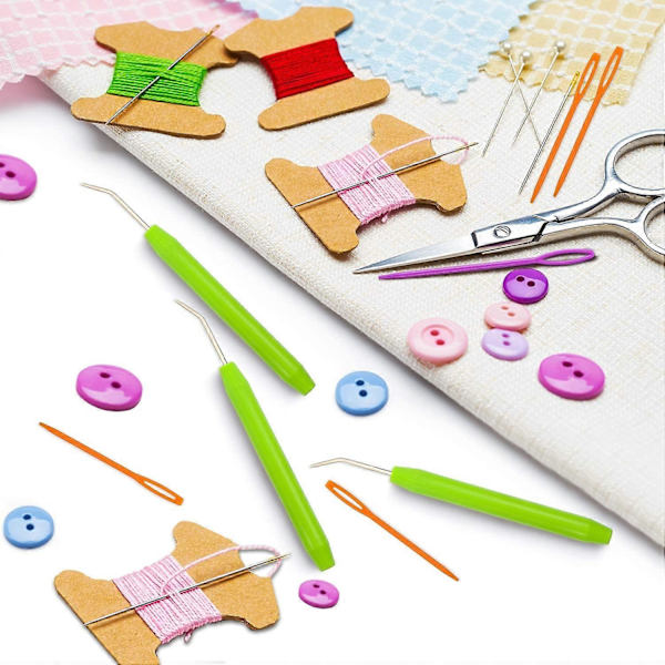 12 Set Loom Knit Hook Virka Virknålar med Plastnålar Stora Ögon Syverktyg för Knifty Stickning Stickare Hantverk