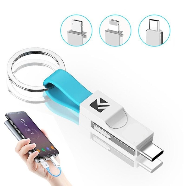 3-in-1 USB-kaapeli, USB-mobiilidatakaapeli, mini-avaimenperälaturi, mini-avaimenperän latauskaapelit, Lightning-kaapeli, Micro USB, Type-C-kaapelit, kannettava miniavain