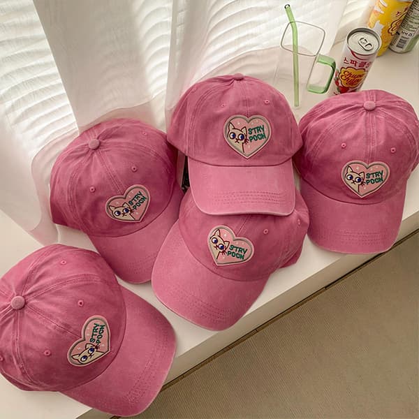 Rosa kjærlighet baseballcaps for kvinner, pustende design utendørs sportscaps for turgåing, utflukter, golf