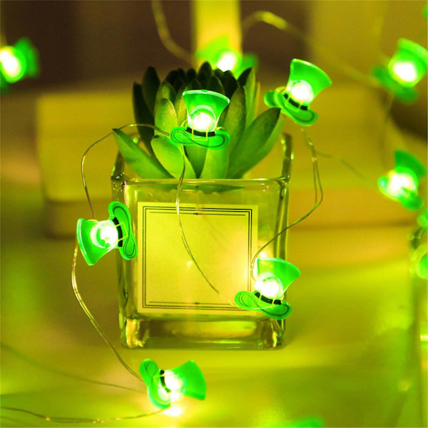St. Patrick's Day Lrish Holiday Style String Lights LED 4 meter 40 lampor med fjärrkontroll（B）