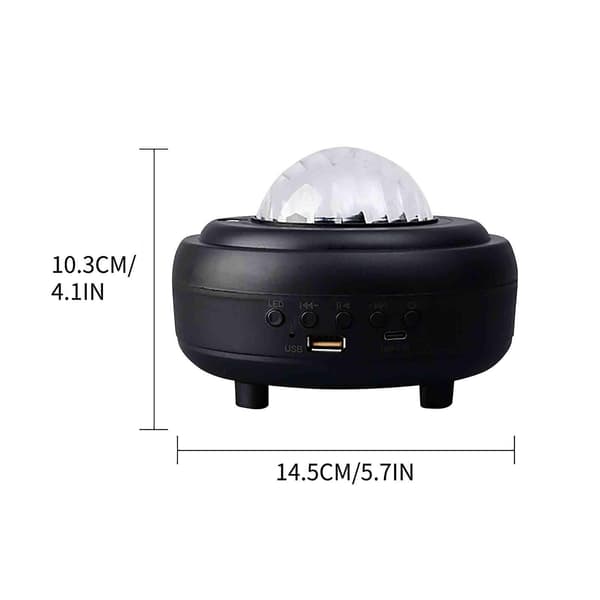 Bluetooth-lyd, himmellys, lys, projeksjonslys, lys, subwoofer, fargerik Borealis, lite nattlys (svart)