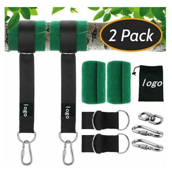 Hängmatta Heavy Duty Heavy Duty Straps Upphängning 150 cm med D-ring - två karbinkrokar - max. belastning 500 kg, fästlinor för gunga