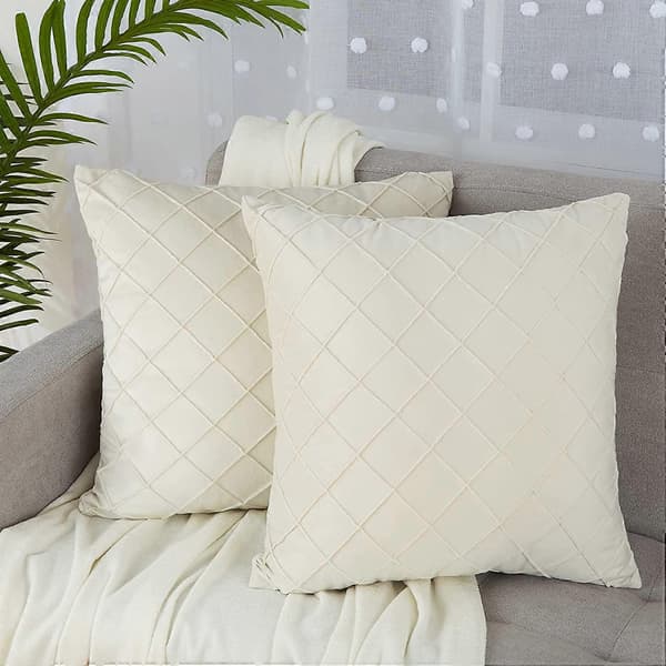 Rutiga Kuddeöverdrag för Soffa Sovrum Broderad Kuddfodral Modern Geometrisk Kuddfodral Kuddfodral 20 x 20 Tum, Orange och Vit