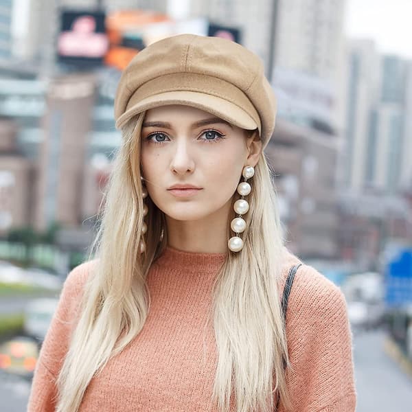 Dame ullskjerm beret, mote avisgutt cap baker, dame hatt cap beret cabbie cap