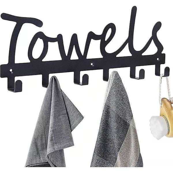 Towel Rack 6 Hooks Towel Rack for Bathroom,Home Kitchen Storage Organizer Door Hooks for Towel