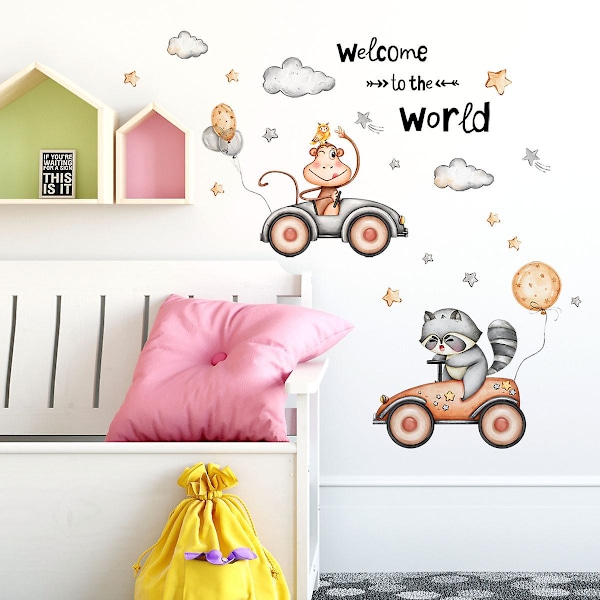 Animal Clouds Stars Wall Sticker Wall Decal Wall Decoration for Bedroom Living Room Office